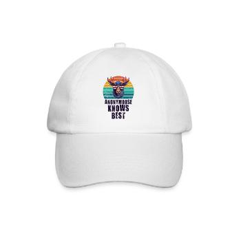 Anonymoose Knows Best Cool Elch - Baseballkappe - Weiß/Weiß - Vorne