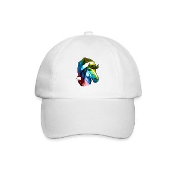Tête de cheval Noël Portrait coloré - Casquette classique - blanc/blanc - Devant