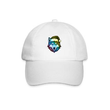 Tête de loup Noël Portrait coloré - Casquette classique - blanc/blanc - Devant