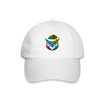 Tête de hibou Noël Portrait coloré - Casquette classique - blanc/blanc - Devant