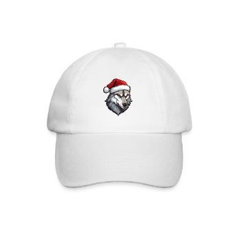 Portrait de Noël tête de loup - Casquette classique - blanc/blanc - Devant