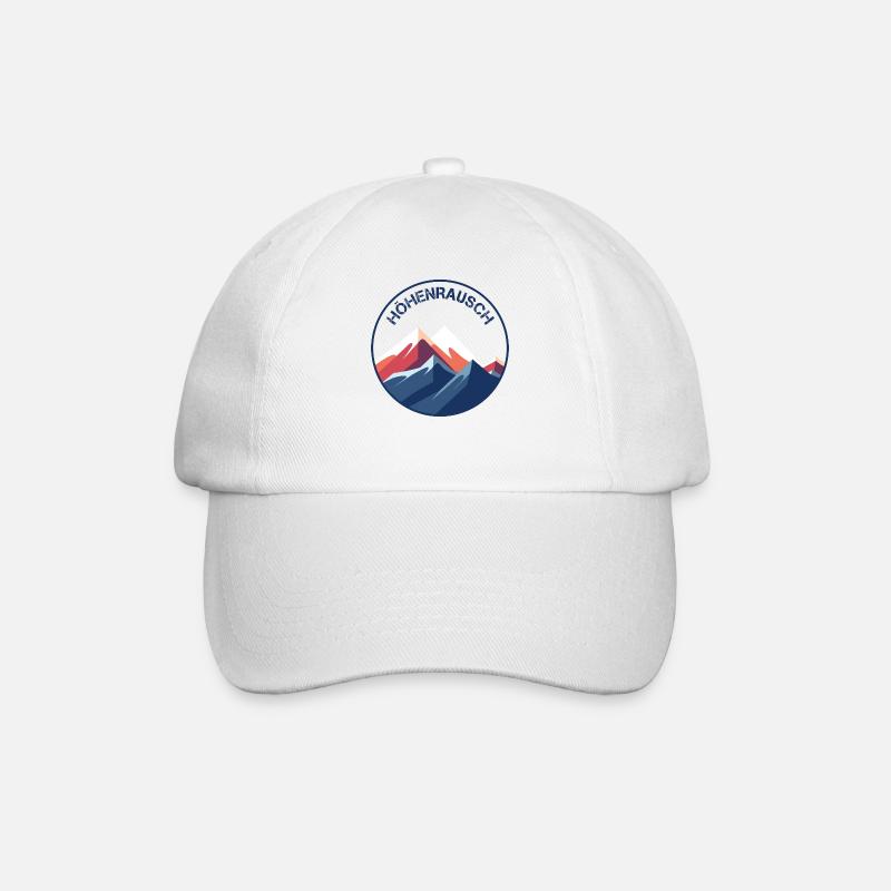 Höhenrausch - Bergmotiv - Baseballkappe - Weiß/Weiß