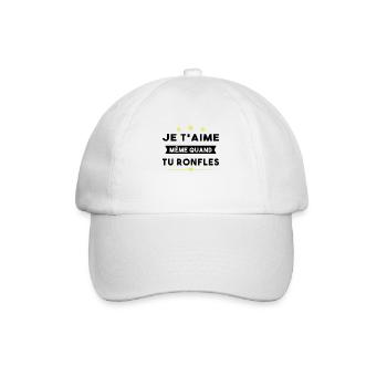 Couple Saint Valentin Je T'aime Quand Tu Ronfles - Casquette classique - blanc/blanc - Devant