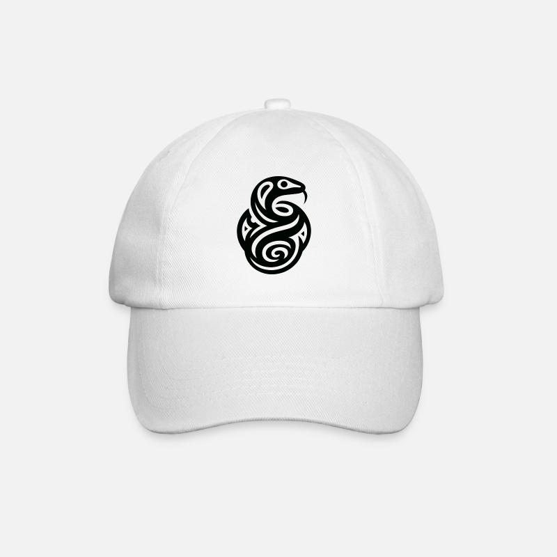 Snake Native American Zodiac - Baseball Cap - white/white