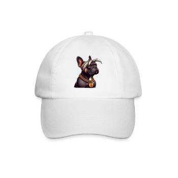 French Bulldog Old School Rapper - Baseball Cap - white/white - Front