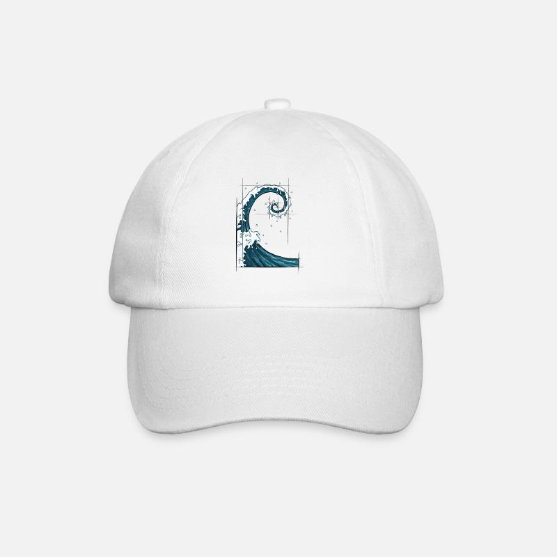 Fibonacci Spiral Nombre d’Or Surfer Wave - Casquette classique - blanc/blanc