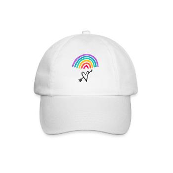 Liebesgrafik Herz mit pfeil Regenbogen - Baseballkappe - Weiß/Weiß - Vorne