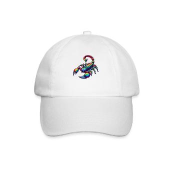 Scorpio Zodiac Design in Vivid Rainbow Hues - Baseball Cap - white/white - Front