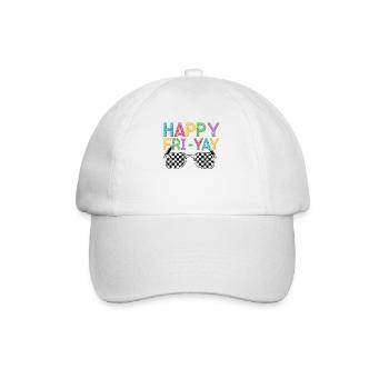 Happy Fri Yay Teacher Weekend Funny Meme - Baseball Cap - white/white - Front