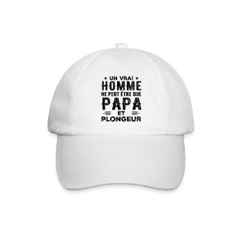 Ein echter Mann ist nur ein Vater und ein Taucher - Baseballkappe - Weiß/Weiß - Vorne