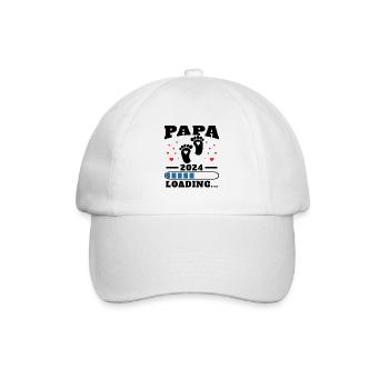 Papa 2024 Drôle Cadeau Fête Des Pères Enceinte - Casquette classique - blanc/blanc - Devant