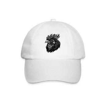 Rooster Animal Head - Baseball Cap - white/white - Front