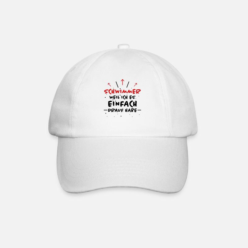 Schwimmer Spruch Sport Lustiges Schwimmer Geschenk - Baseballkappe - Weiß/Weiß