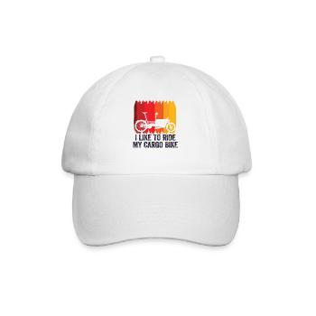 I like to ride my Cargo-bike Cargobike - Baseball Cap - white/white - Front