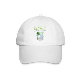 Blood Type gin and tonic cocktail for bartenders - Baseball Cap - white/white - Front