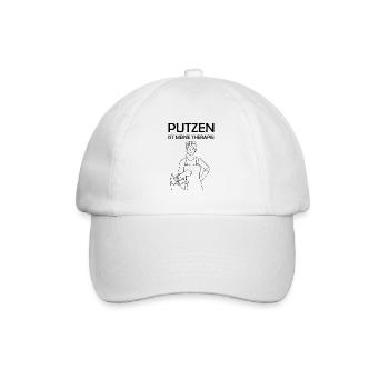 Putzen ist meine Therapie lustige Putzfrau Sprüche - Baseballkappe - Weiß/Weiß - Vorne