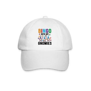 Bingo Mit Meinen Gnomies Lustiges Bingo - Baseballkappe - Weiß/Weiß - Vorne