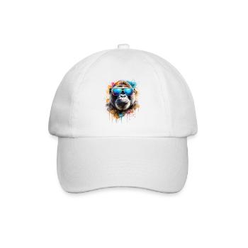 Lunettes de soleil Gorilla Monkey Colorful Animal Design Print - Casquette classique - blanc/blanc - Devant