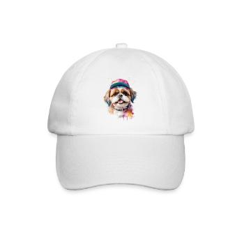 Shih Tzu Snapback Cap Chien Drôle d’Animal Print - Casquette classique - blanc/blanc - Devant