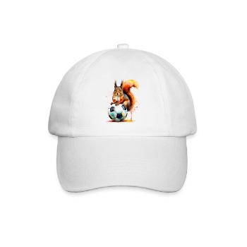 Écureuil Football Coloré Allemagne Design Print - Casquette classique - blanc/blanc - Devant
