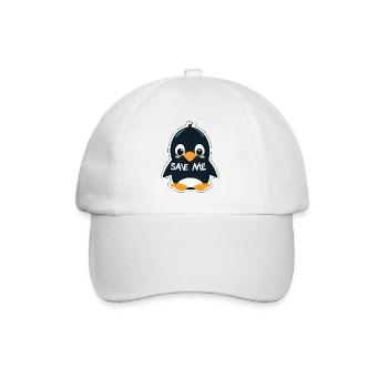 An adorable penguin to save - Baseball Cap - white/white - Front