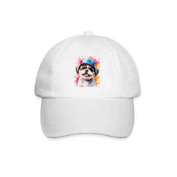 Shih Tzu Snapback Cap Chien Drôle Animal Print - Casquette classique - blanc/blanc - Devant