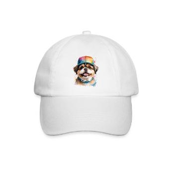 Shih Tzu Snapback Cap Chien Drôle Animal Print - Casquette classique - blanc/blanc - Devant