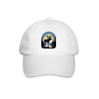 Moose Lake Nature Scandinavia Wild Forest Sweden - Baseball Cap - white/white - Front