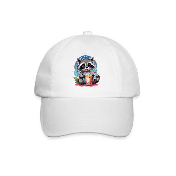 raton laveur mignon buvant de la limonade avec de la paille - Casquette classique - blanc/blanc - Devant