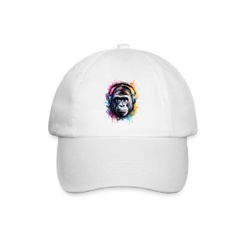 Casque Gorille Singe Coloré Animal Design Imprimer - Casquette classique - blanc/blanc - Devant