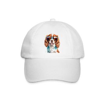 Cavalier King Charles Spaniel Lunettes de soleil Chien - Casquette classique - blanc/blanc - Devant