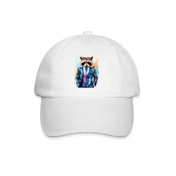 Costume de raton laveur Imprimé de design animal coloré - Casquette classique - blanc/blanc - Devant