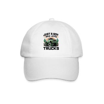 Juste un garçon qui aime les camions et les voitures - Casquette classique - blanc/blanc - Devant