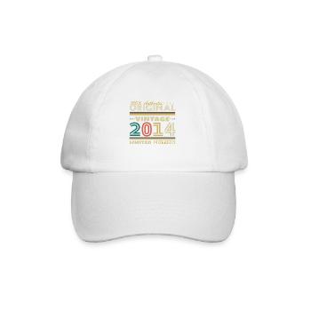 2014 Vintage Retro Geburtstagsgeschenk - Baseballkappe - Weiß/Weiß - Vorne