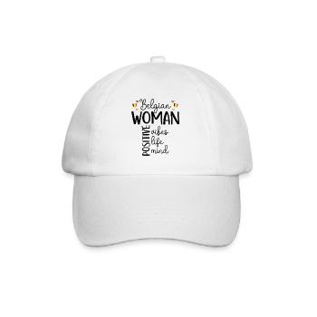 Positives Mädchen Belgische Frau - Baseballkappe - Weiß/Weiß - Vorne