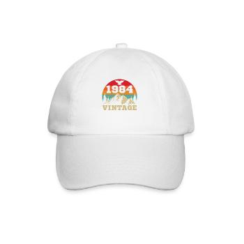 1984 Vintage Retro Geburtstagsgeschenk - Baseballkappe - Weiß/Weiß - Vorne