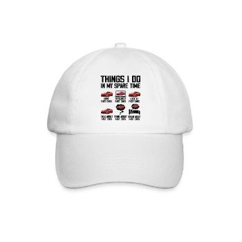 Dinge, die ich in meiner Freizeit mache Autoliebhaber - Baseballkappe - Weiß/Weiß - Vorne