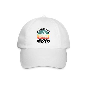 Je peux pas j ai Moto Humour cadeau - Casquette classique - blanc/blanc - Devant