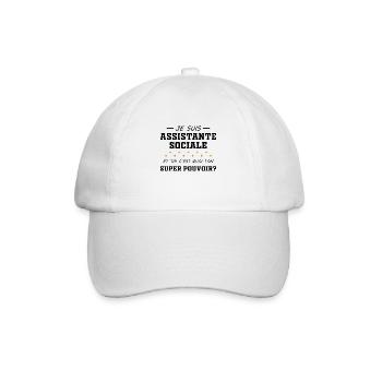 Sozialarbeiterin - Superkraft - Geschenk - Baseballkappe - Weiß/Weiß - Vorne