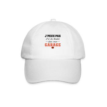 I can't I have a job at the handyman dad garage - Baseball Cap - white/white - Front