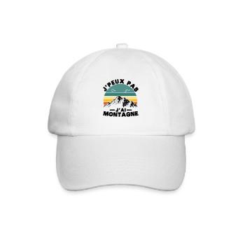 Je peux pas J'ai Montagne Humour Cadeau - Casquette classique - blanc/blanc - Devant