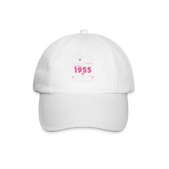 70th Birthday Woman 70 Years Made In 1955 February - Baseball Cap - white/white - Front