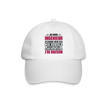 Ingenieur Humor Geschenk Student Ingenieur - Baseballkappe - Weiß/Weiß - Vorne