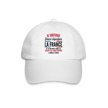 Je Soutiens Deux équipes la France - Casquette classique - blanc/blanc - Devant