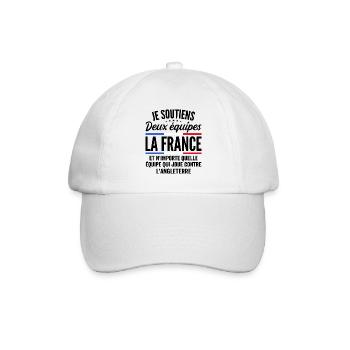Je Soutiens Deux équipes la France - Casquette classique - blanc/blanc - Devant