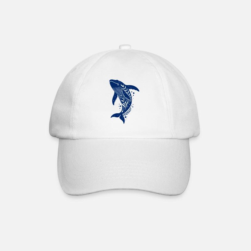 Der blauer Wal fisch - Baseballkappe - Weiß/Weiß