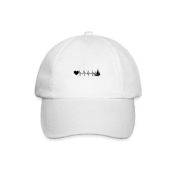 Cœur battant du cœur et voilier - - Casquette classique - blanc/blanc - Devant