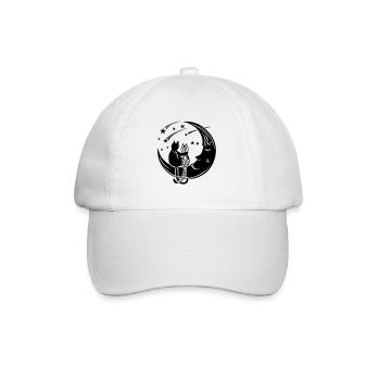 Deux chats sur la lune - Casquette classique - blanc/blanc - Devant