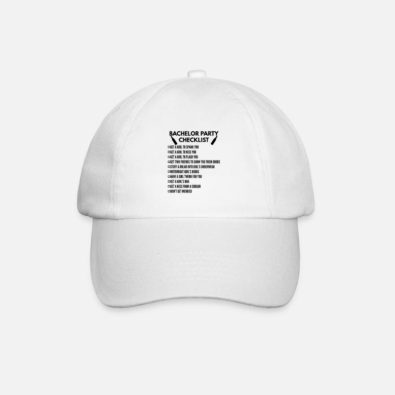 Bachelor party checklist - Baseball Cap - white/white