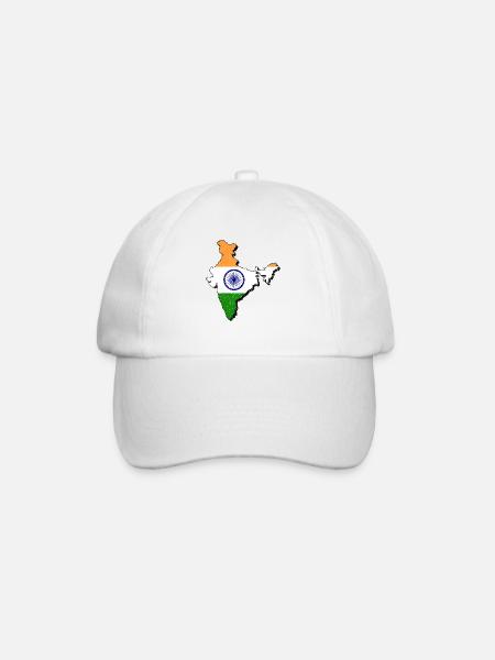 India - Baseball Cap - white/white